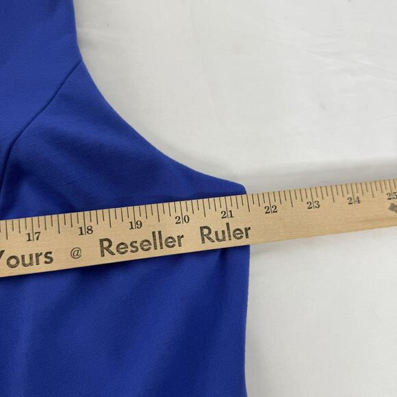 Talbots Dress Womens 14WP Blue Sheath Sleeveless Lined Notch Neck Work Office - Picture 6 of 7